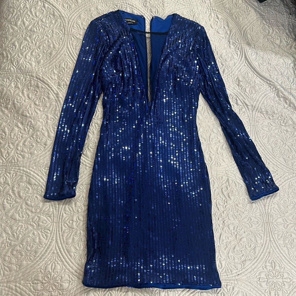 Blue sequin dress